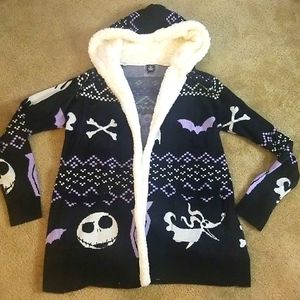 Hooded Nightmare before Christmas wrap sweater Large